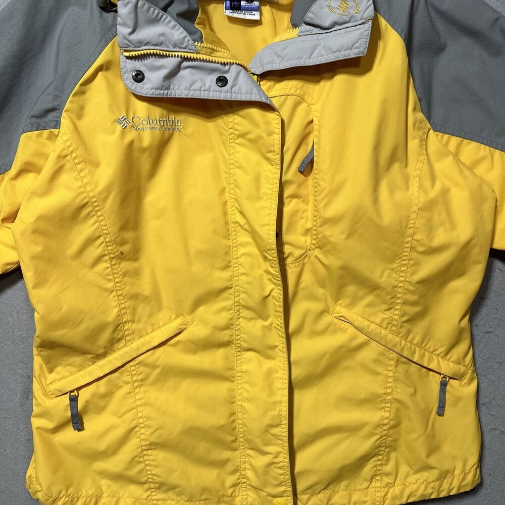 Columbia Women's Size Large Windbreaker Jacket Yellow Nylon  Slim Style. - Picture 4 of 8